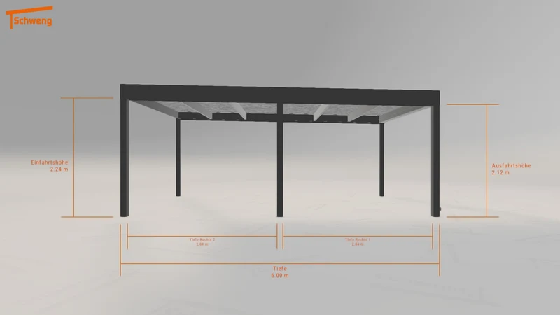 #DE Schweng Flachdachcarport C600 (ID mj7ywz)