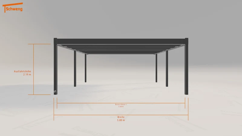#DE Schweng Flachdachcarport C600 (ID pbj28y)