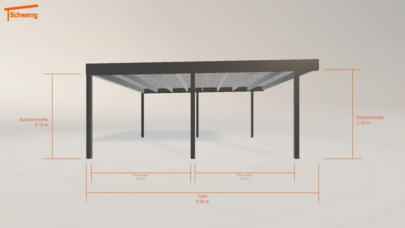 #DE Schweng Flachdachcarport C600 (ID pbj28y)
