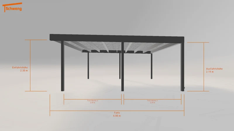 #DE Schweng Flachdachcarport C600 (ID pbj28y)