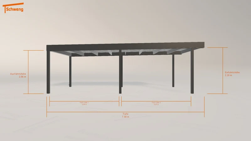 #DE Schweng Flachdachcarport C600 (ID n5xzbr)