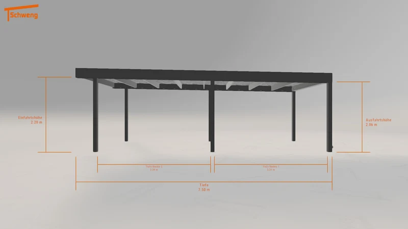#DE Schweng Flachdachcarport C600 (ID n5xzbr)