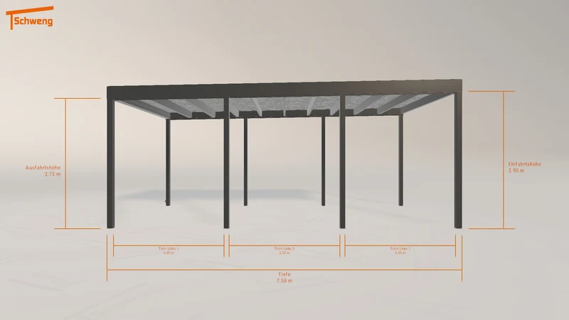 #DE Schweng Flachdachcarport C600+ (ID ygnx4b)