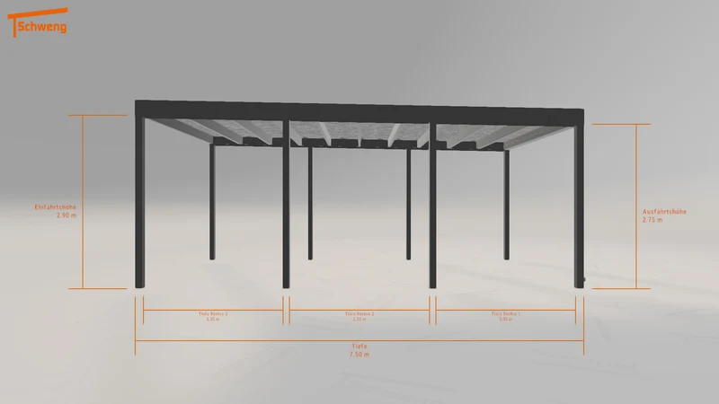 #DE Schweng Flachdachcarport C600+ (ID ygnx4b)