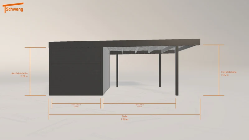 #DE Schweng Flachdachcarport C600 (ID 5mgykz)