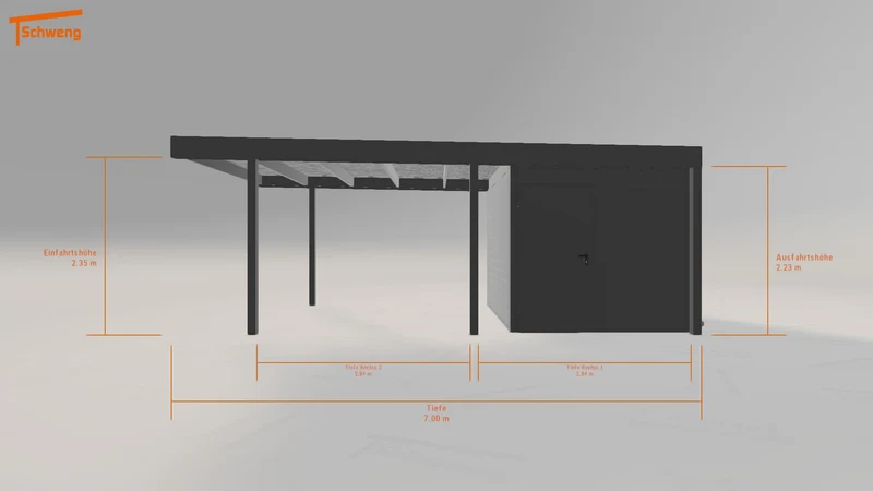 #DE Schweng Flachdachcarport C600 (ID 5mgykz)