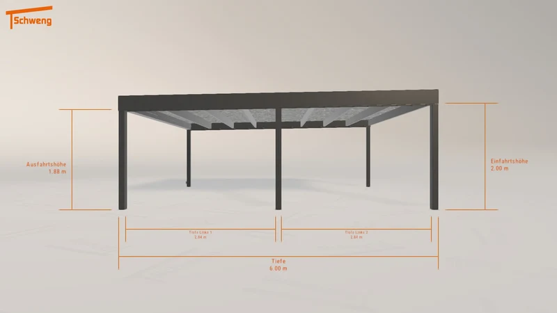 #DE Schweng Flachdachcarport C600 (ID n53bj4)
