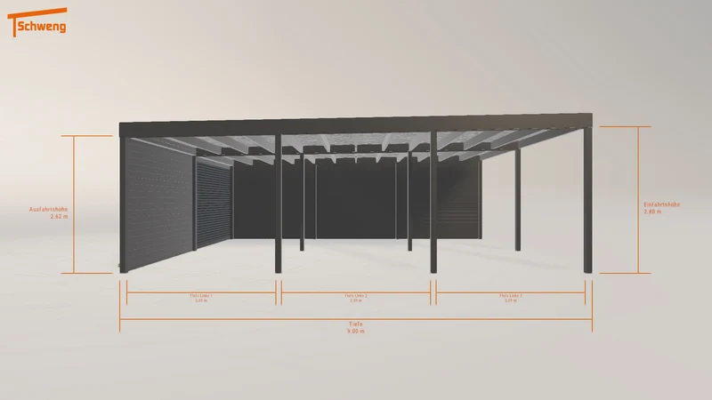 #DE Schweng Flachdachcarport C600+ (ID 9wdb45)