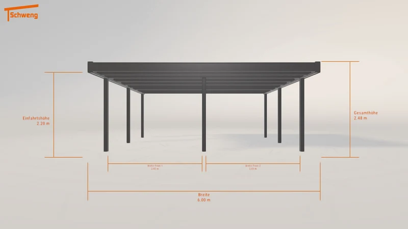 #DE Schweng Flachdachcarport C600 (ID 33gx2y)
