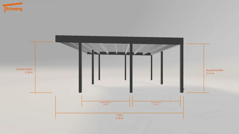 #DE Schweng Flachdachcarport C600 (ID 33gx2y)