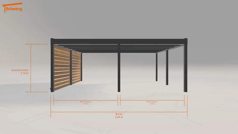 #DE Schweng Flachdachcarport C600+ (ID dv3bgn)