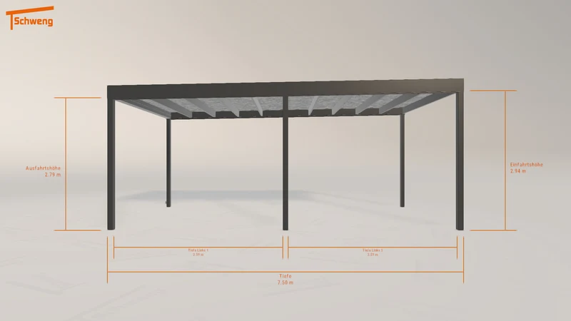 #DE Schweng Flachdachcarport C600 (ID pbjxz4)