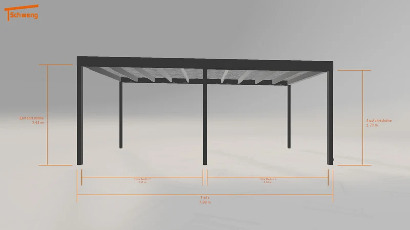#DE Schweng Flachdachcarport C600 (ID pbjxz4)