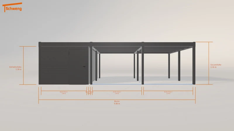 #DE Schweng Flachdachcarport C600+ (ID mj7d84)