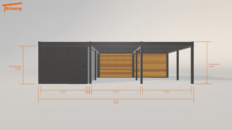 #DE Schweng Flachdachcarport C600+ (ID 77m4nz)