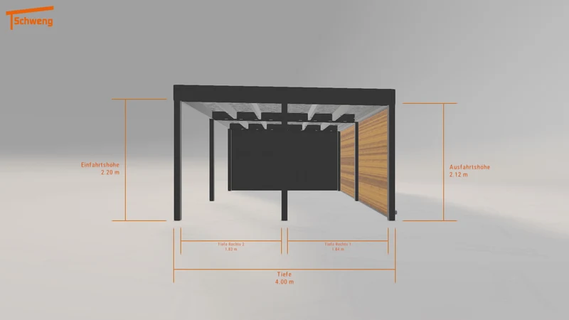 #DE Schweng Flachdachcarport C600+ (ID 77m4nz)