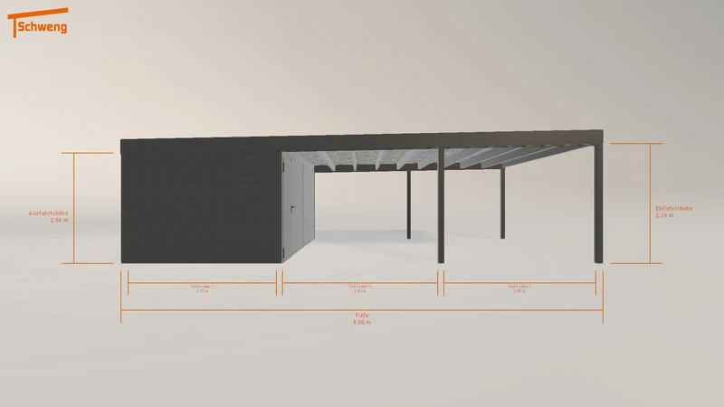 #DE Schweng Flachdachcarport C600+ (ID 85b3bd)