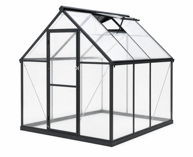 Gewächshaus 224 × 178 × 195 cm – Aluminium & Polycarbonat | Wetterfest & UV-beständig