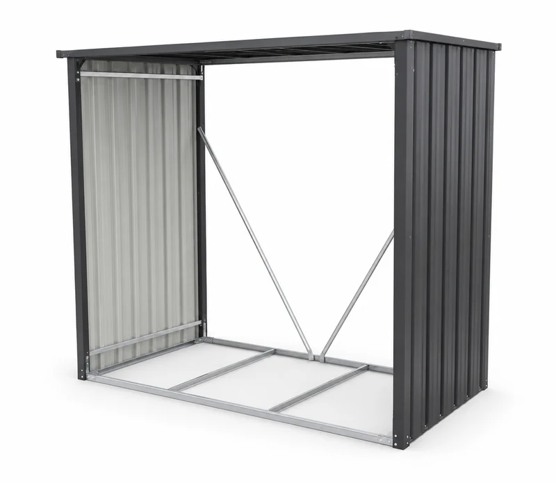 Kaminholzunterstand Anthrazit 151 × 90 × 160 cm – Wetterfest & Robust