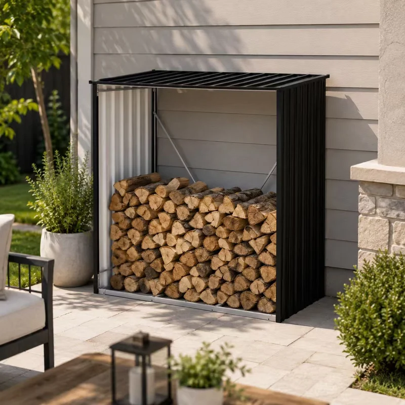 Kaminholzunterstand Anthrazit 151 × 90 × 160 cm – Wetterfest & Robust