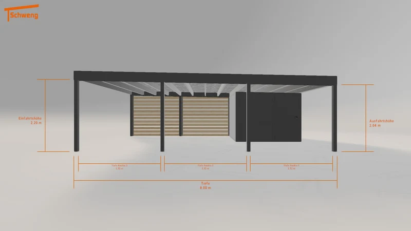 #DE Schweng Flachdachcarport C600+ (ID g7bwyq) #MTG