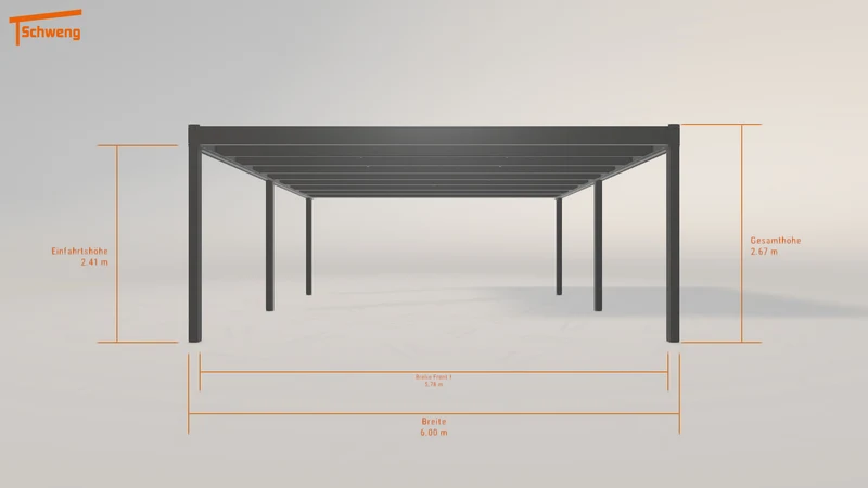 #DE Schweng Flachdachcarport C600+ (ID 33gmr3)