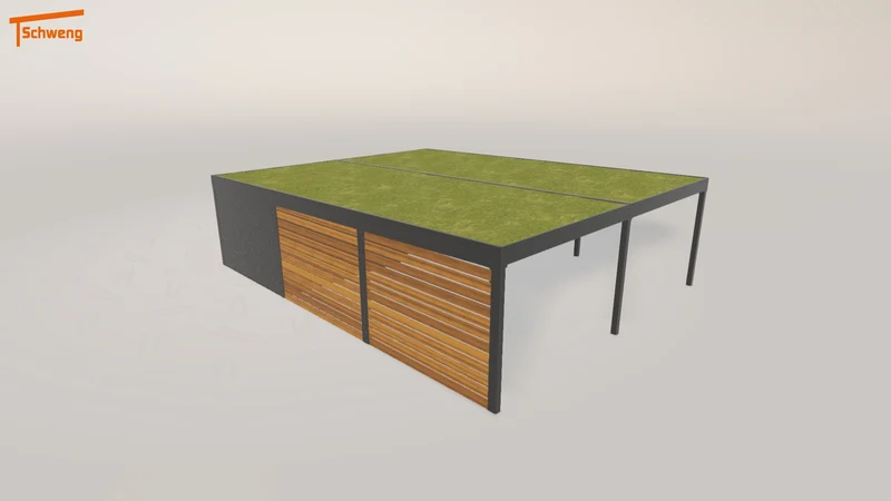#DE Schweng Flachdachcarport C600+ (ID 2qgzyw)