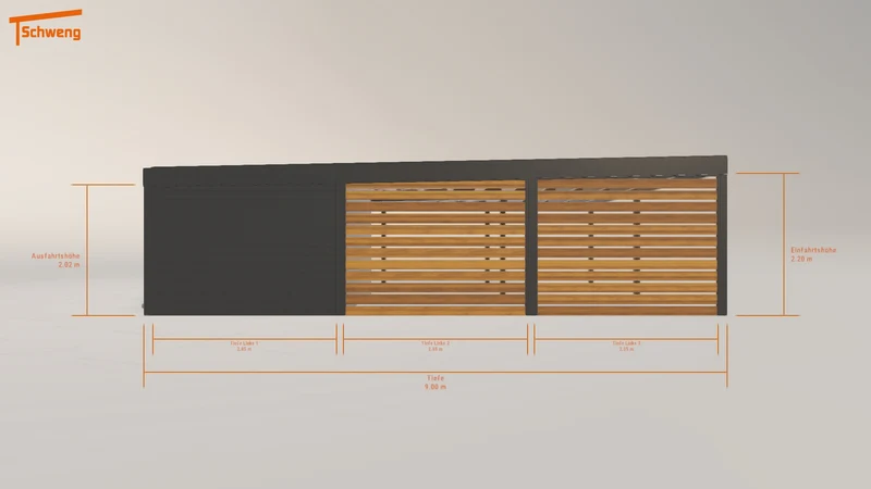 #DE Schweng Flachdachcarport C600+ (ID qd34xv)