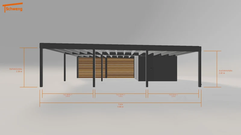 #DE Schweng Flachdachcarport C600+ (ID qd34xv)