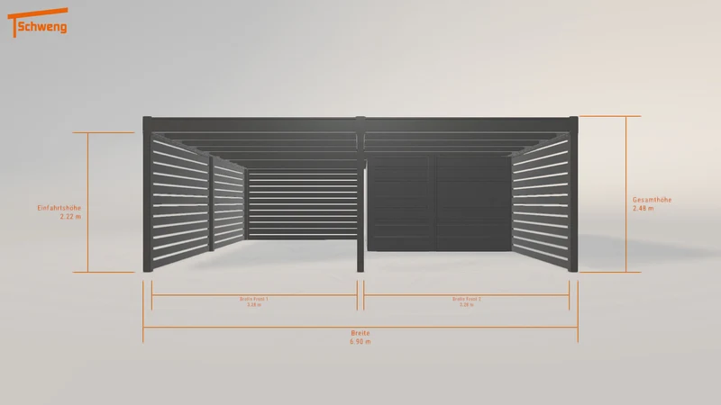 #DE Schweng Flachdachcarport C600+ (ID ygkjq4) #MTG