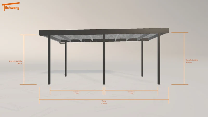 #DE Schweng Flachdachcarport C600 (ID 9wdkx8)