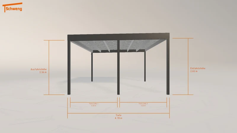 #DE Schweng Flachdachcarport C600 (ID 33gjby)