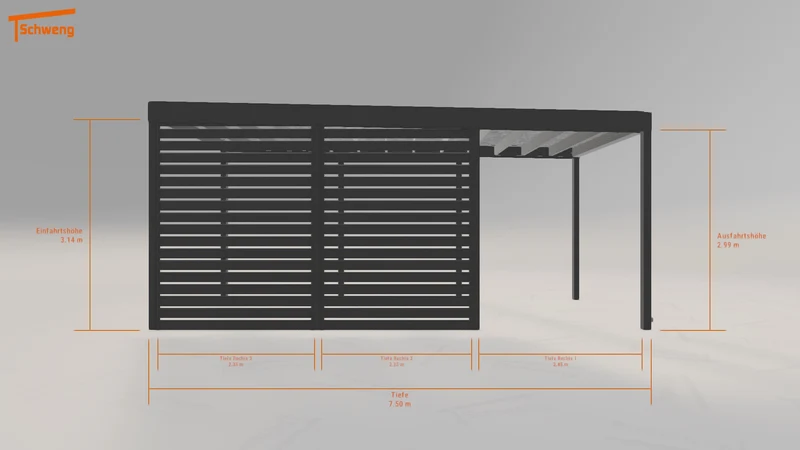 #DE Schweng Flachdachcarport C600+ (ID mj3zx5) #MTG
