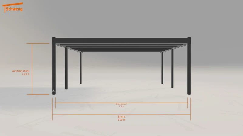 #DE Schweng Flachdachcarport C600+ (ID 33gvy3)