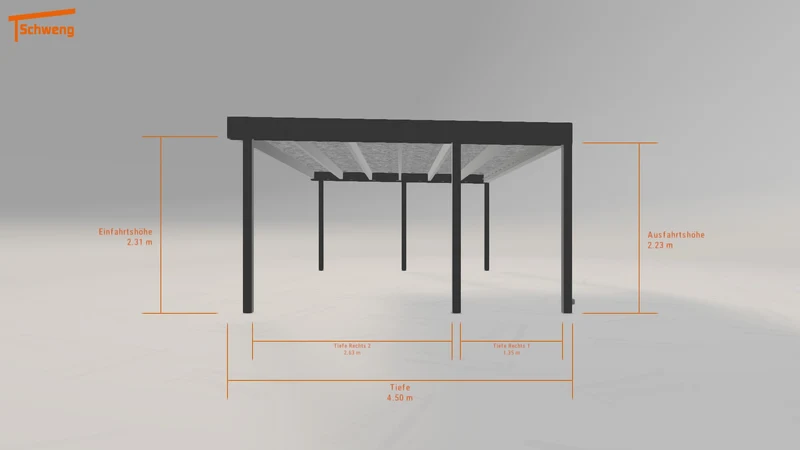 #DE Schweng Flachdachcarport C600+ (ID 33gvy3)