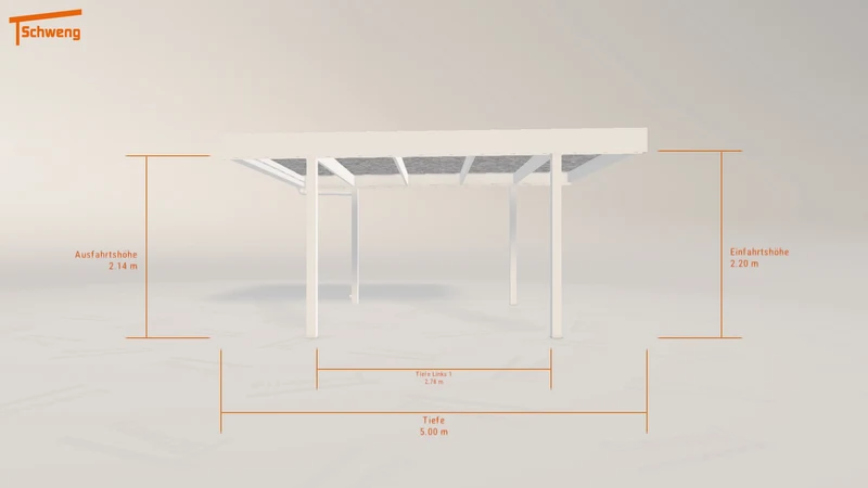 #DE Schweng Flachdachcarport C600 (ID w3r8xv)