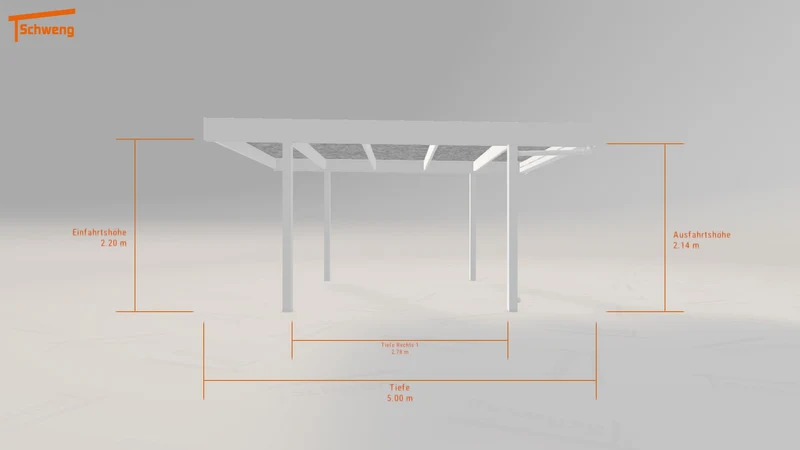 #DE Schweng Flachdachcarport C600 (ID w3r8xv)