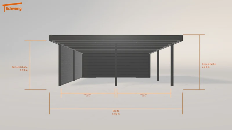 #DE Schweng Flachdachcarport C600+ (ID zbkpk7)