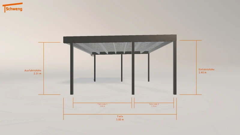 #AT Schweng Flachdachcarport C600+ (ID bk8n4v)