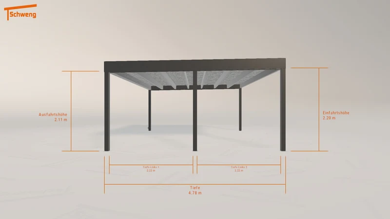 #DE Schweng Flachdachcarport C600+ (ID n53m85)