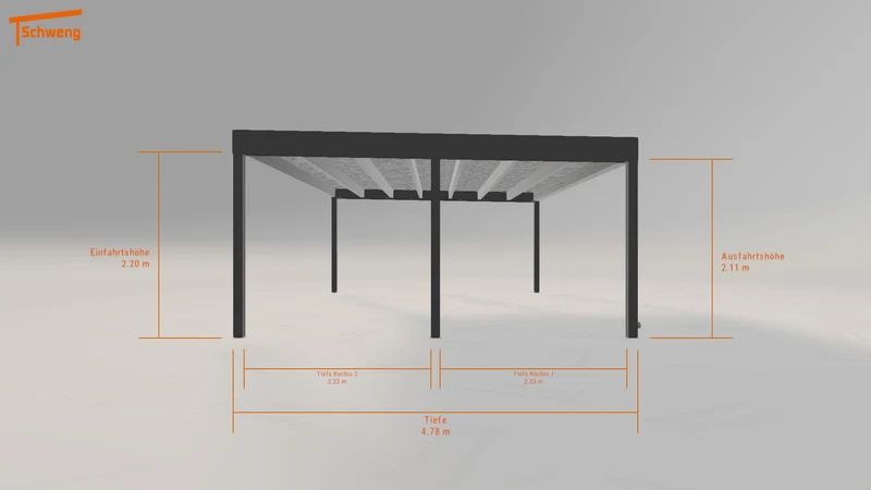 #DE Schweng Flachdachcarport C600+ (ID n53m85)