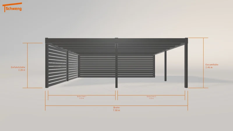 #DE Schweng Flachdachcarport C600+ (ID x7k8p8)