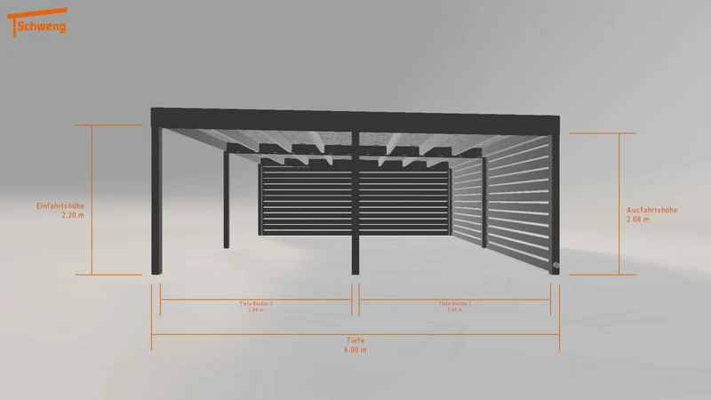 #DE Schweng Flachdachcarport C600+ (ID x7k8p8)