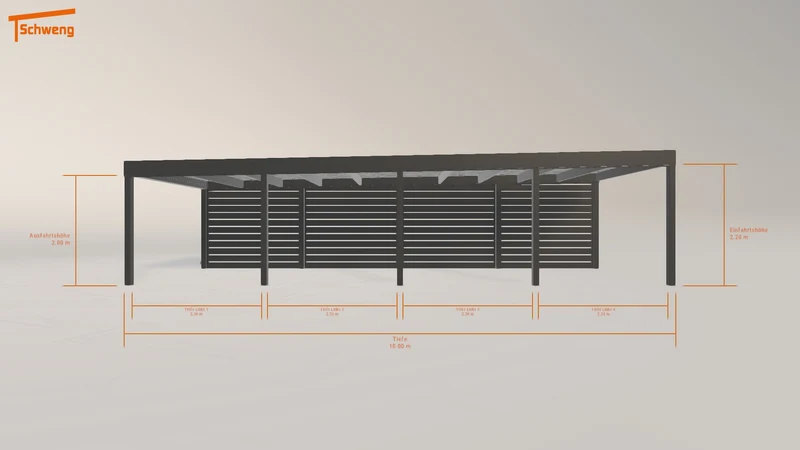 #DE Schweng Flachdachcarport C600 (ID jj3w7w)