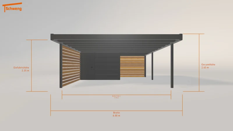 #DE Schweng Flachdachcarport C600+ (ID 33gpyg)