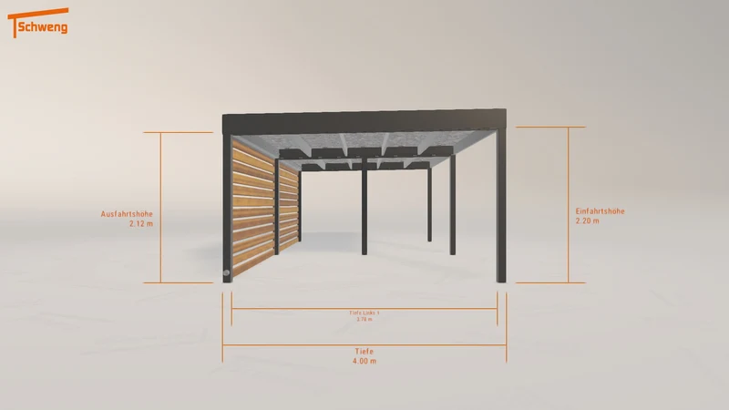 #DE Schweng Flachdachcarport C600 (ID 85rkp5)