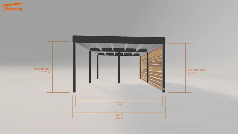 #DE Schweng Flachdachcarport C600 (ID 85rkp5)