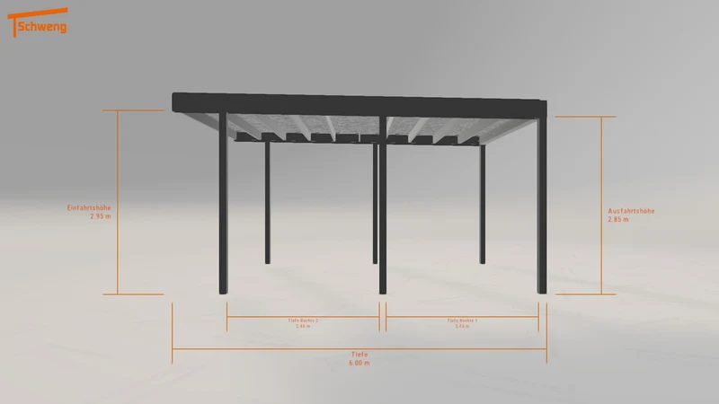 #DE Schweng Flachdachcarport C600+ (ID 85rg27) #MTG