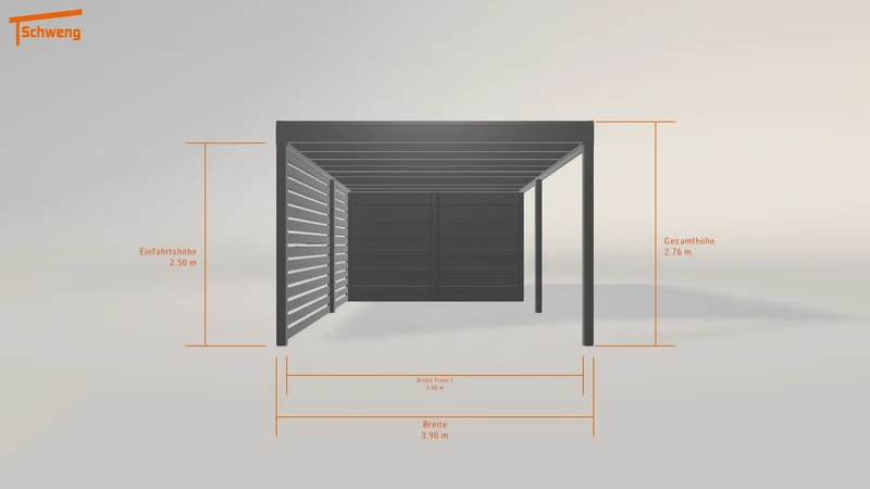 #DE Schweng Flachdachcarport C600+ (ID 77gkjg)
