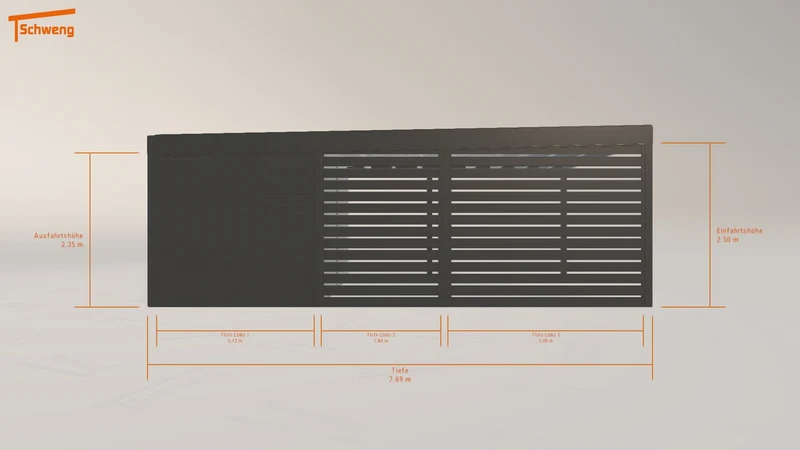 #DE Schweng Flachdachcarport C600+ (ID 77gkjg)